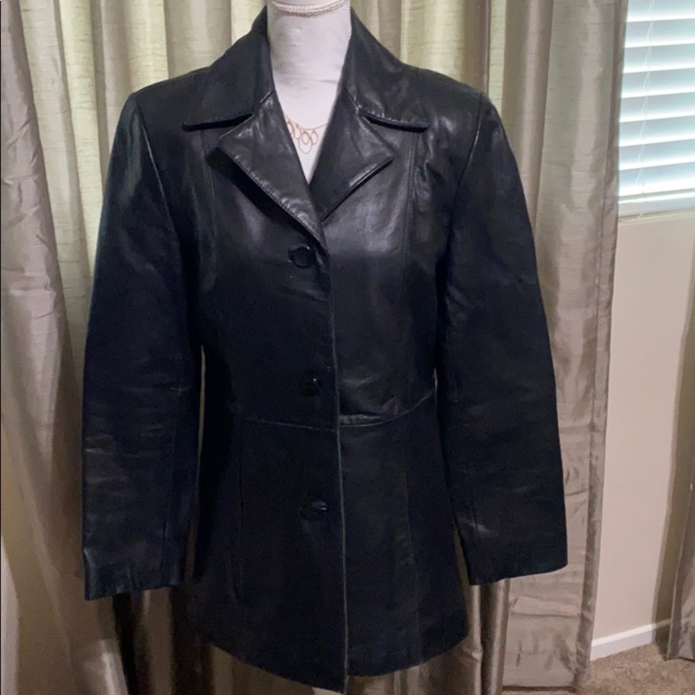 EUC black leather jacket.